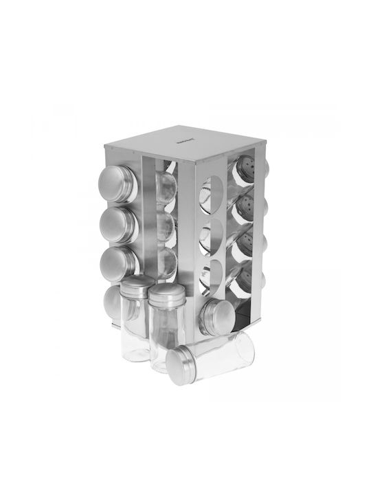 KING Hoff Inox Tabletop Rotating Spice Rack Gray 16pcs