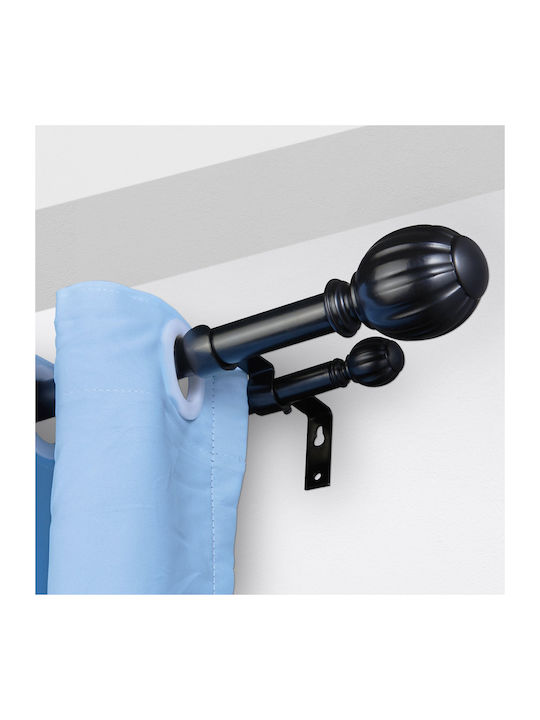 Vevor Extendable Metallic Curtain Pole Single 92-183cm Black
