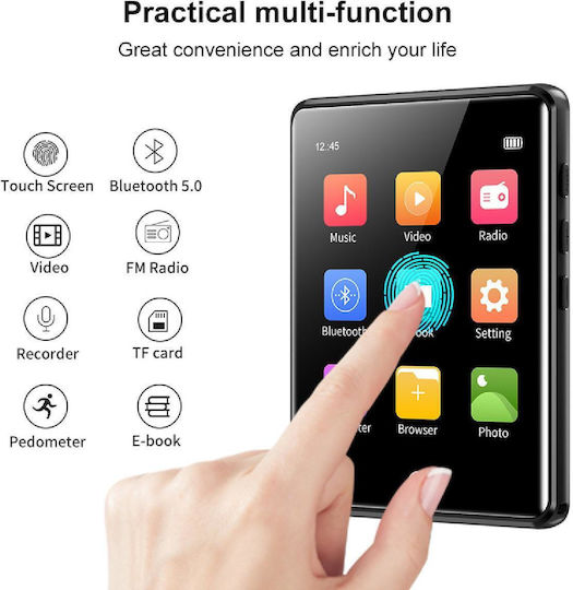 Ruizu MP3 Player (8GB) with Touch Screen 2.8" Black M6-8GB