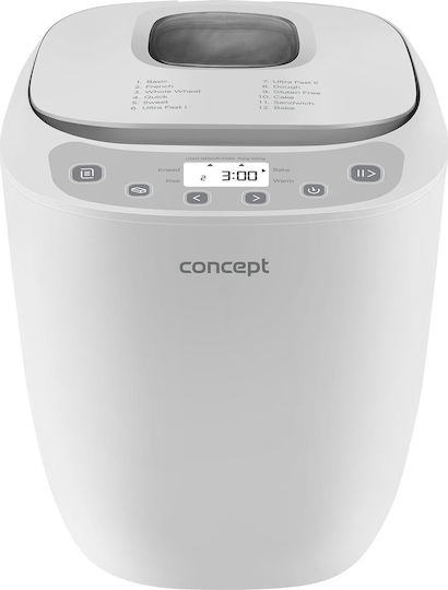 Concept Αρτοπαρασκευαστής 550W Χωρητικότητας 1000gr με 12 Προγράμματα