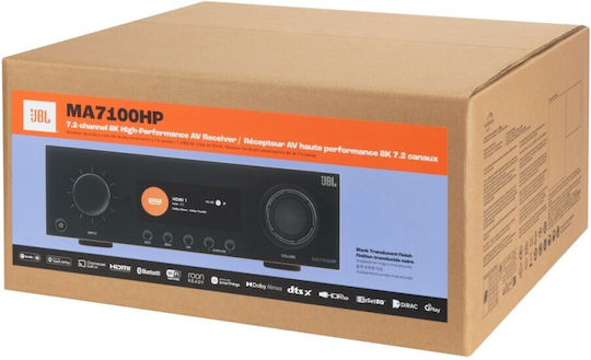 JBL MA7100HP Home Cinema Amplifier 4K/8K 7.2 Channels 125W/8Ω 175W/6Ω with HDR and Dolby Atmos Black