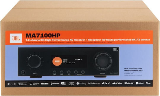 JBL MA7100HP Home Cinema Amplifier 4K/8K 7.2 Channels 125W/8Ω 175W/6Ω with HDR and Dolby Atmos Black