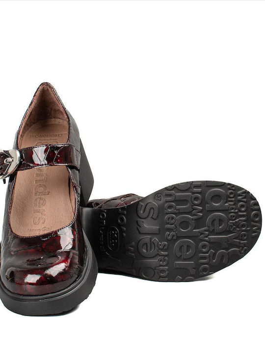 Wonders Leather Burgundy Heels