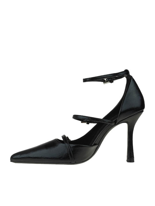Black High Heels with Strap