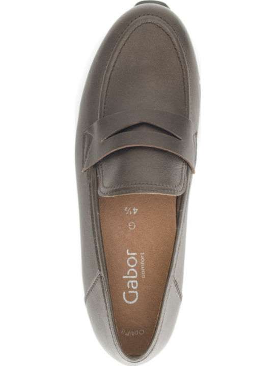 Leather Women's Moccasins in Brown Color