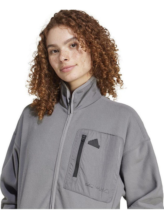 City Escape Women's Cardigan with Zipper Gray