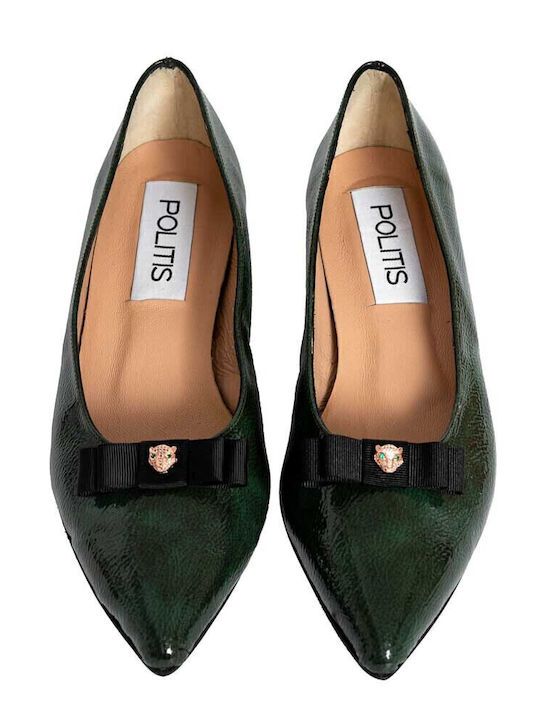 Anatomic Patent Leather Pointy Ballerinas Green