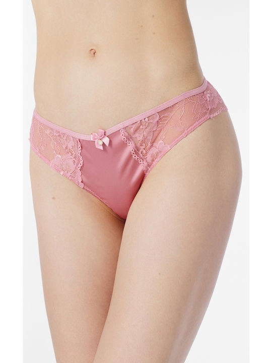 Minerva Κυλοτάκι Women's Brazil with Lace Pink