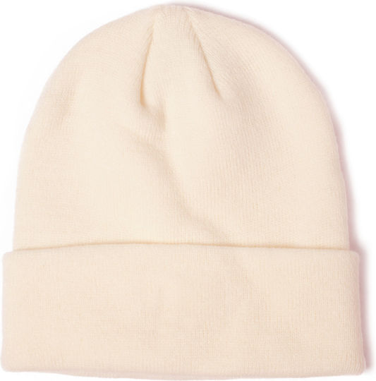 Beanie Unisex Beanie Knitted in Ecru color