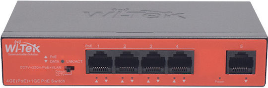 Wi-Tek WI-PS305GH Unmanaged L2 PoE+ Switch με 5 Θύρες Gigabit (1Gbps) Ethernet