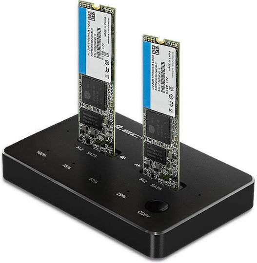 Qoltec Docking Station for 2 Hard Drives SATA M.2 (2230)" / M.2 (2242)" / M.2 (2260)" with Connection USB-C (50310)