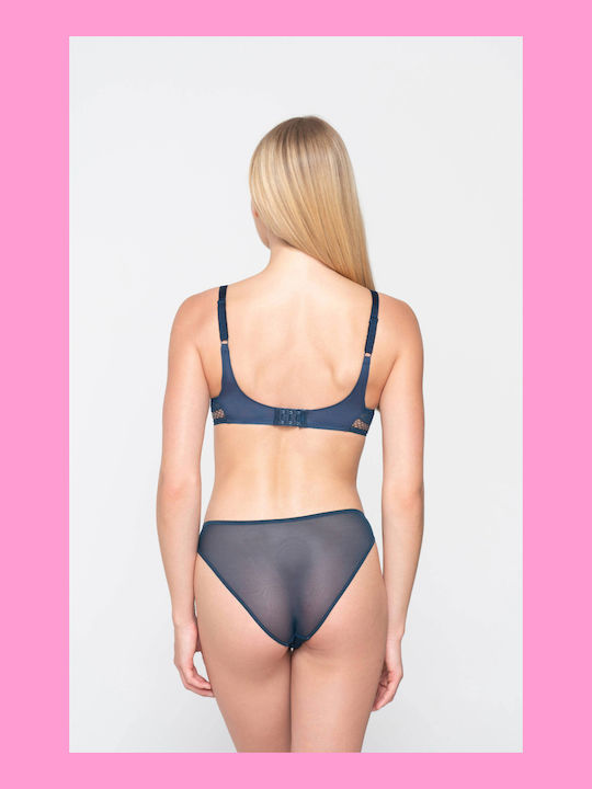 Luna Balconette Balconette Bra with Light Padding Navy Blue