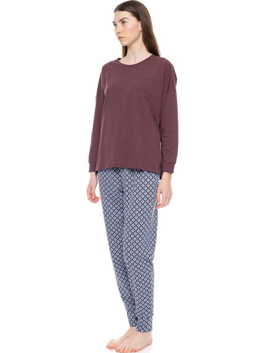 Pink Label Winter Women's Pyjama Set Cotton Pink