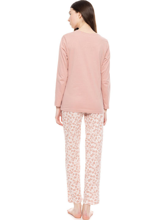Pink Label Winter Damen Pyjama-Set Pink
