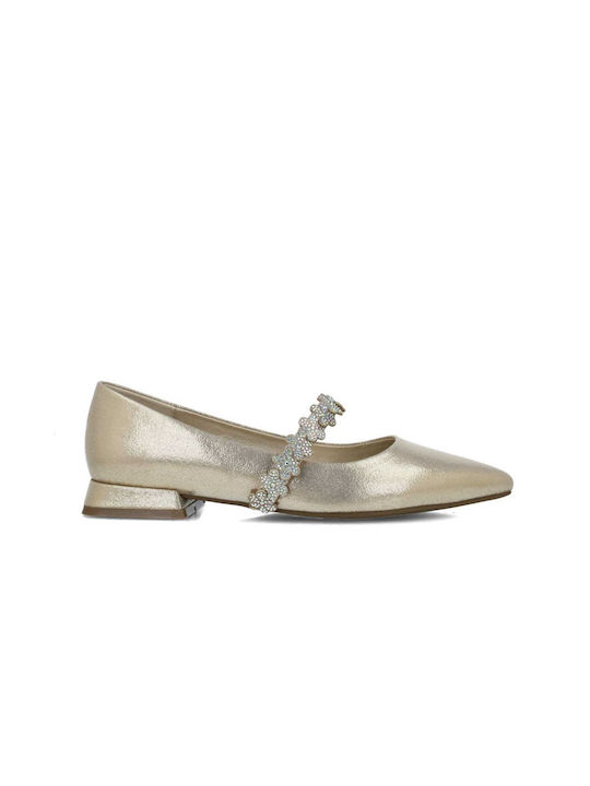 Menbur Damen Ballerinas in Gold Farbe