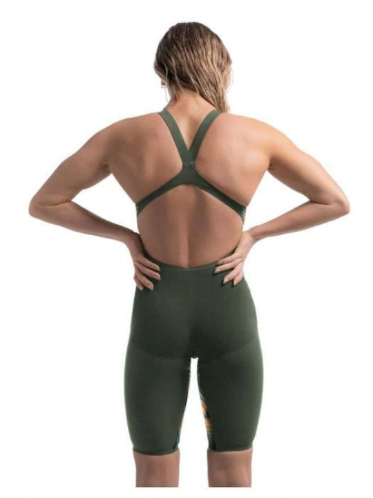 Speedo Fastskin Lzr Pure Valor 2.0 Openback Kneeskin Women's One Piece Competition Swimsuit Green