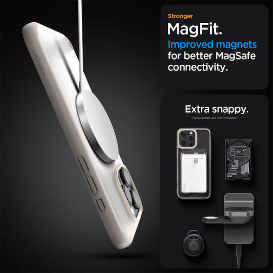 Spigen Ultra Hybrid MagFit Umschlag Rückseite Kunststoff 2mm Frost Natural Titanium (iPhone 17 Pro / iPhone 16 Pro)