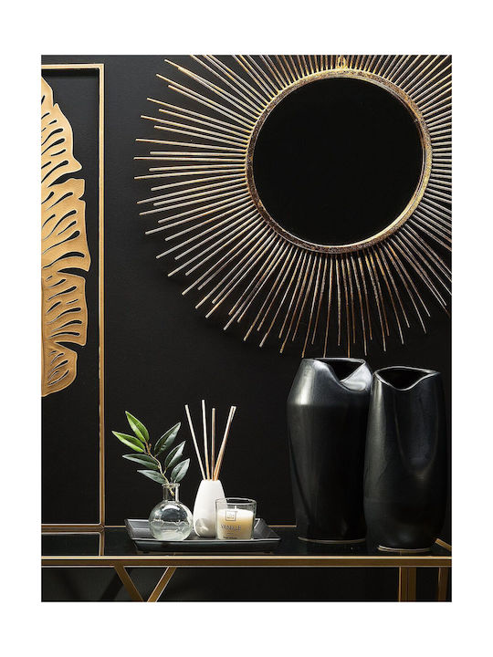 Beliani Διακοσμητικό Βάζο Glas Schwarz 17cm 1Stück