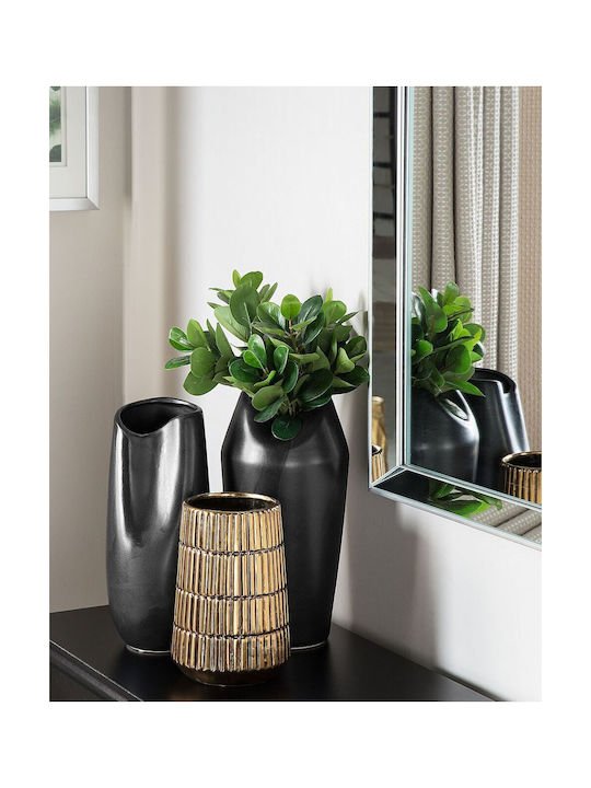 Beliani Διακοσμητικό Βάζο Glas Schwarz 17cm 1Stück