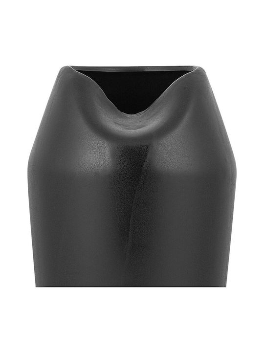 Beliani Διακοσμητικό Βάζο Glas Schwarz 17cm 1Stück