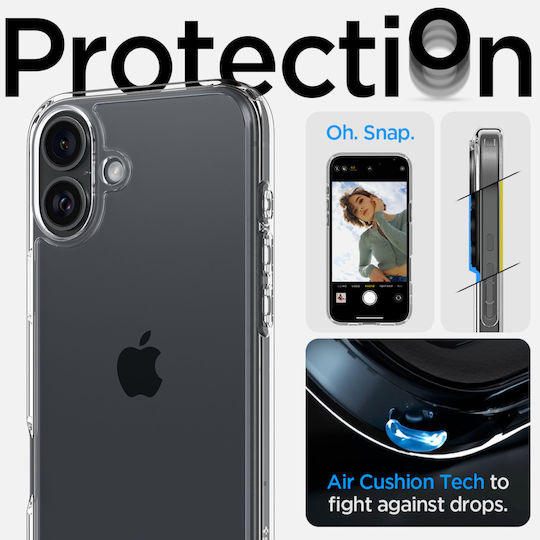 Spigen Ultra Hybrid Umschlag Rückseite Kunststoff 2mm Crystal Clear (iPhone 16)