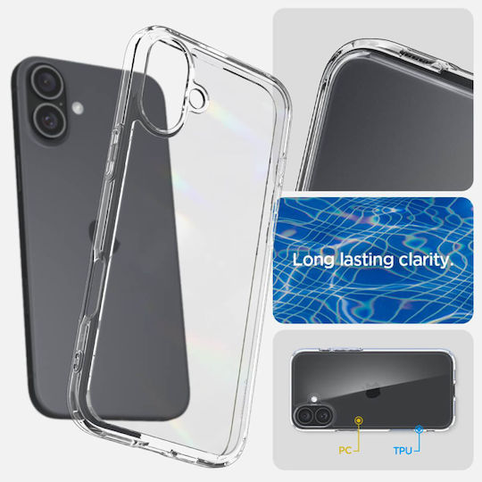Spigen Ultra Hybrid Umschlag Rückseite Kunststoff 2mm Crystal Clear (iPhone 16)