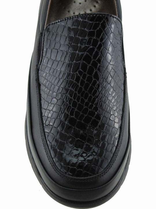Γυναικεία Slip-On Δερμάτινα Μαύρα