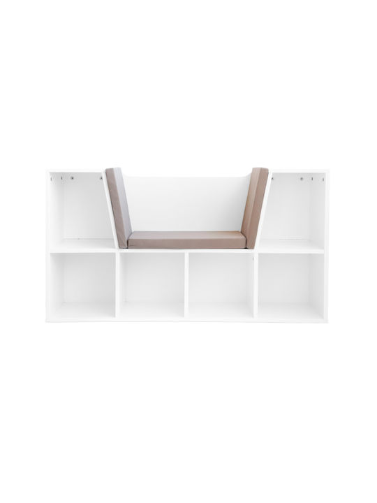 Библиотека Подов Бял 112x28x61см