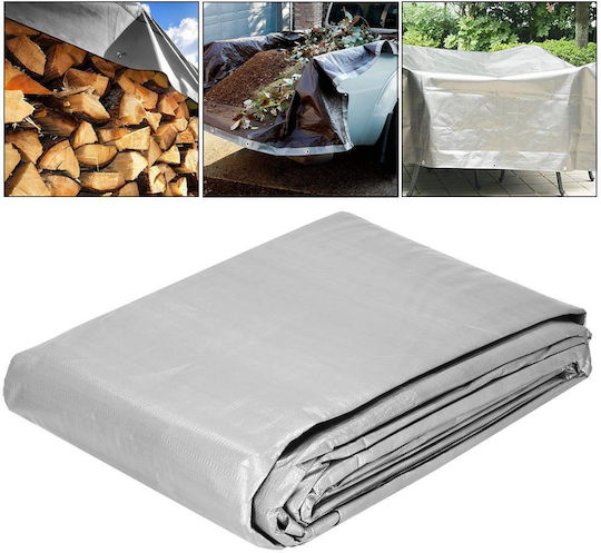 Prelată impermeabilă din polietilenă laminată 210g/m2 3x5m Gri