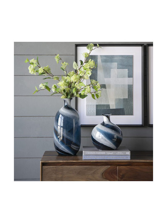 Artekko Vază Decorativă Sticlă Mayron Albastru 19x19x40cm 1buc