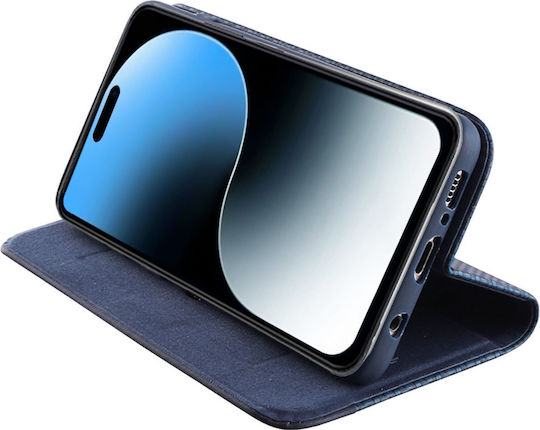 Idol 1991 Elite Anti-rfid Book Synthetic Leather / Silicone Blue (iPhone 16 Plus)