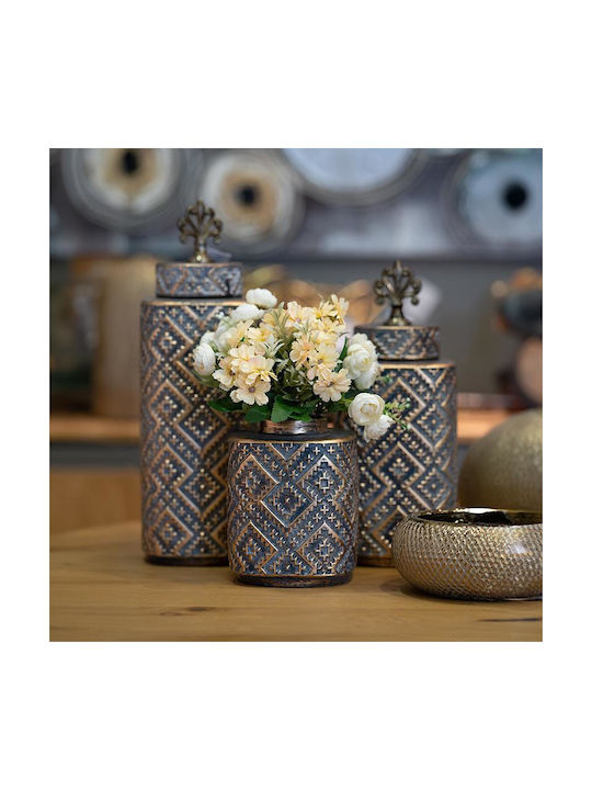 Fylliana Decorative Vase Gray 14.5x14.5x36cm