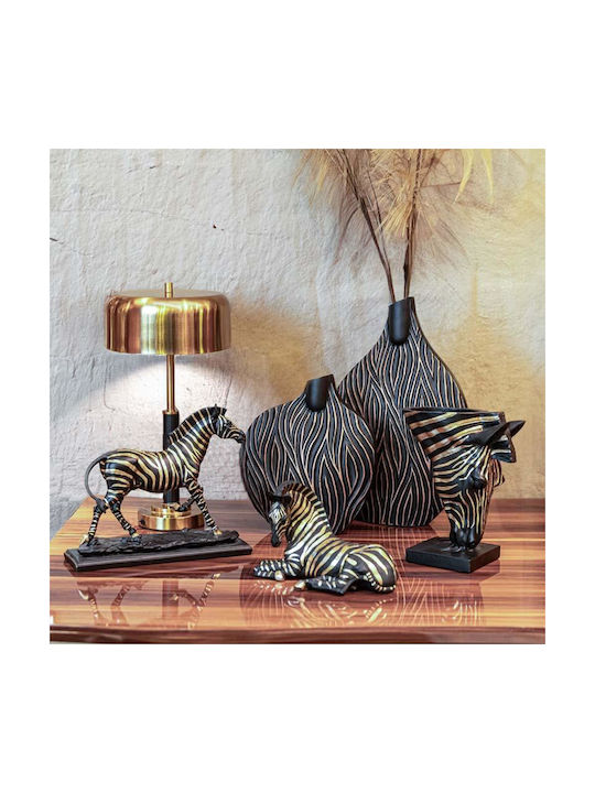Fylliana Διακοσμητικό Βάζο Γυάλινο Zebra Μαύρο 21.5x5xΥ25.5cm