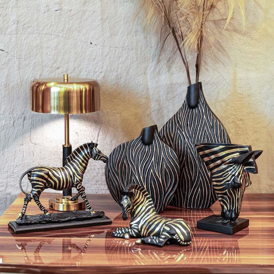 Fylliana Βάζο Γυάλινο Zebra Μαύρο 21.5x5xΥ25.5cm