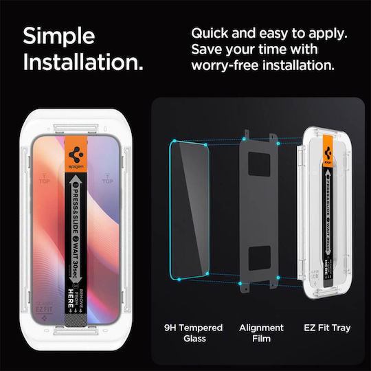 Spigen Glas.tR EZ Fit Tempered Glass (iPhone 17 / 17 Pro / 16 Pro) AGL07935