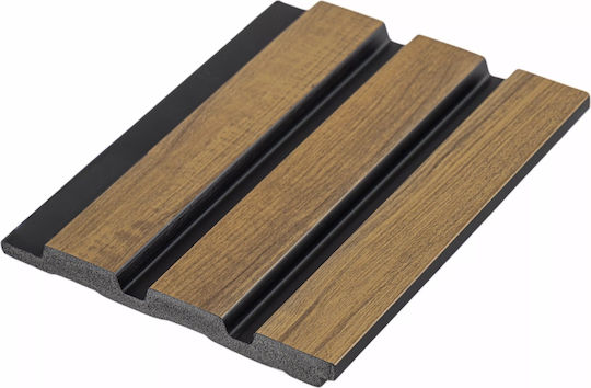 3D Wall Panel with Glue Beige 280x12.3cm Premium Line Wall Panel Dark Natural