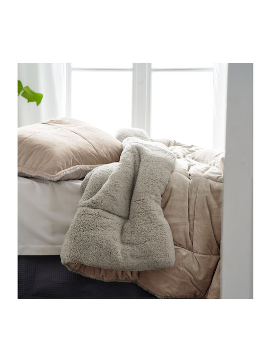 Gofis Home Duvet Cover Single 170x220cm Teddy Pearl Salmon 300 GSMGsm