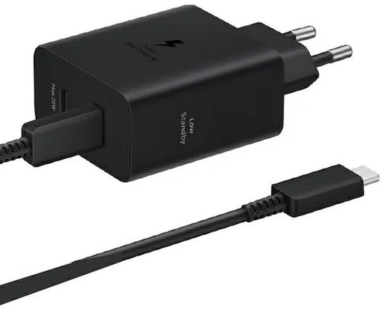 Samsung Charger with 2 USB-C Ports and Cable USB-C - USB-C 50W Power Delivery Blacks (EP-T5020X)