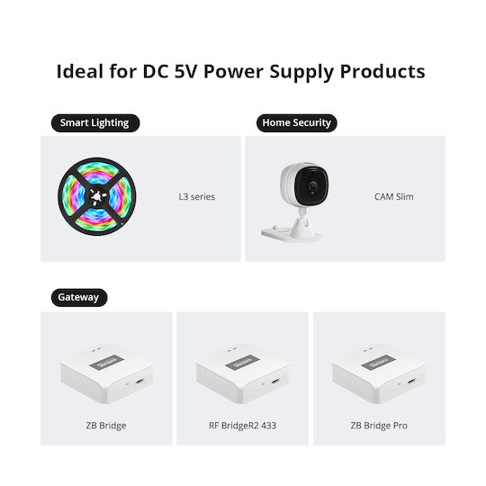 Sonoff Ladegerät ohne Kabel mit USB-A Anschluss 10W Weißs (PS10UA050K2000EU)