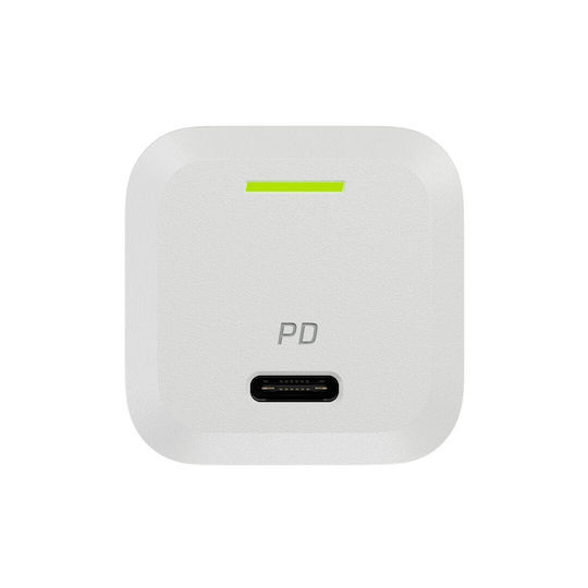 Green Cell Green Cell GaN Wireless Charger with USB-C Port 33W Power Delivery / Quick Charge 3.0 White