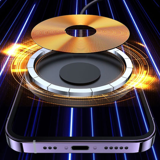 WK Încărcător Wireless (Qi Pad) și Cablu USB-C 15W Negruς (WP-U99)