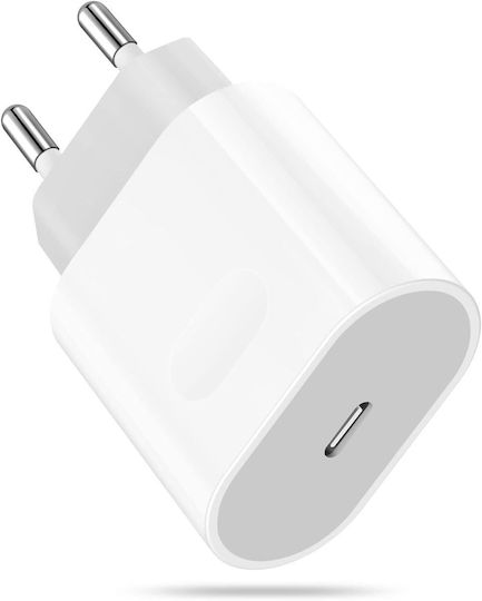 Andowl Φορτιστής Χωρίς Καλώδιο με Θύρα USB-C 20W Power Delivery / Quick Charge 3.0 Λευκός (Q-CD012 US)