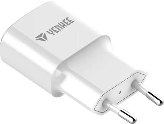 Yenkee Charger Without Cable with USB-A Port 18W Quick Charge 3.0 Whites (YAC 2023WH)
