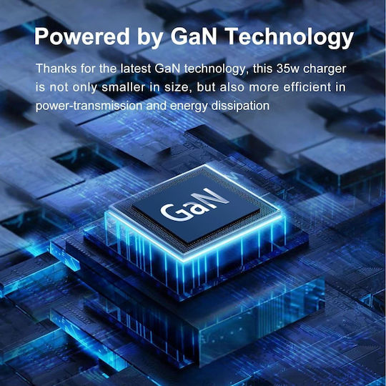 Mobile Origin Încărcător Fără Cablu GaN cu Port USB-C 35W Livrarea energiei Negruς (Super Charger)