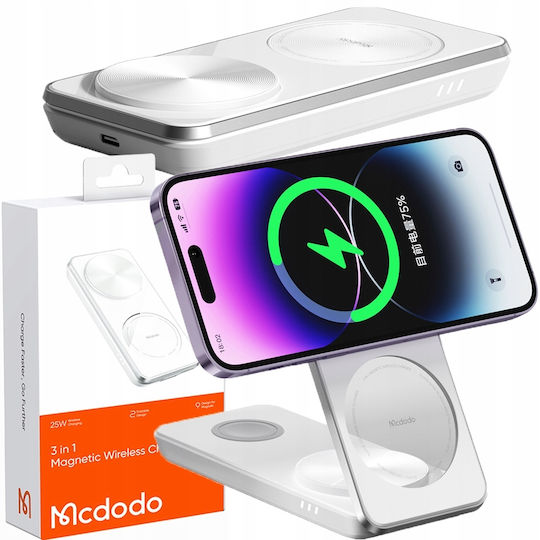 Mcdodo Wireless Charger (Qi Pad) and Cable USB-C 15W Whites (CH-1150)