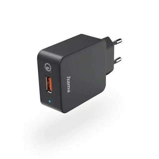 HAMA Încărcător Fără Cablu cu Port USB-A 19.5W Quick Charge 3.0 Negruς (00201641)