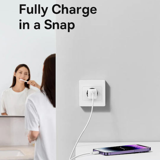 Baseus Ladegerät GaN mit USB-C Anschluss und Kabel USB-C - USB-C 30W Midnight Purple (P10110902523-00)