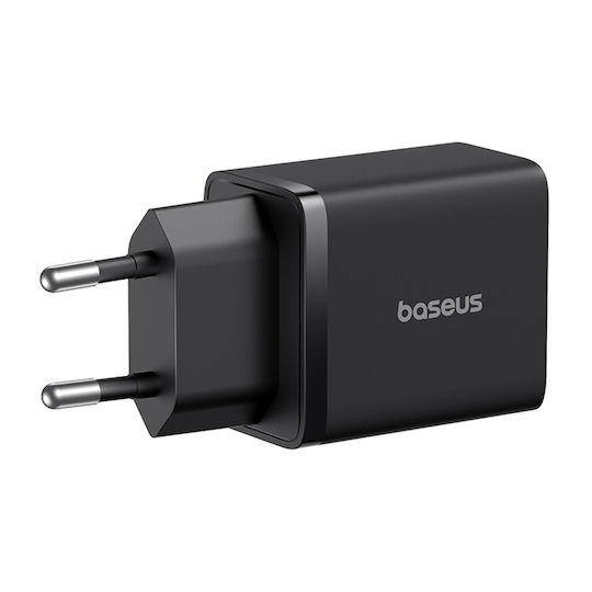 Baseus Charger Without Cable with USB-A Port and USB-C Port 30W Power Delivery Blacks (Cube)