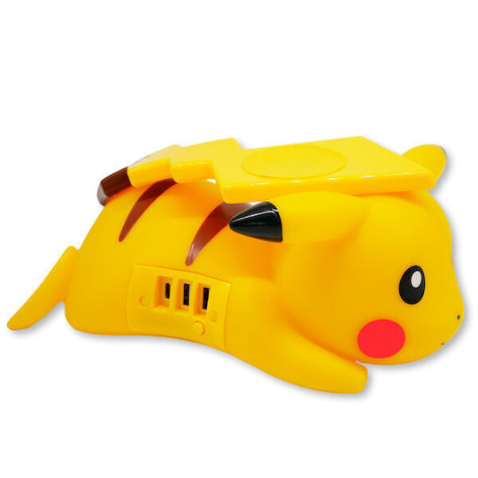 Teknofun Ασύρματος Φορτιστής (Qi Pad) με 2 Θύρες USB-A και Θύρα USB-C Κίτρινος (Pokemon Pikachu )