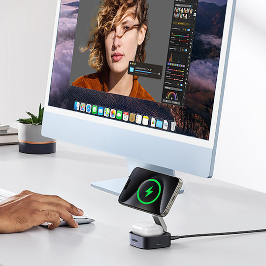 Ugreen Magsafe Charger With USB-C Output Port 15W Black W702